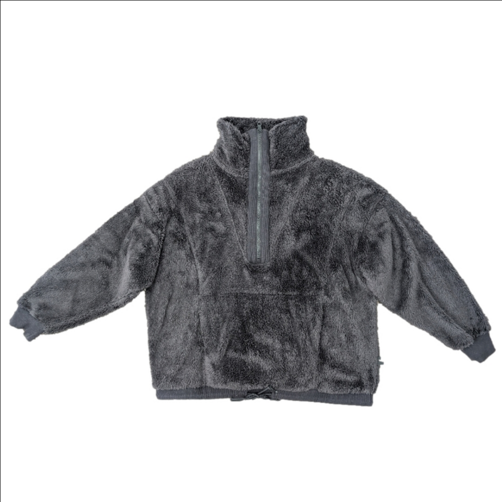 JoyLab Black Half Zip Anorak Teddy Jacket